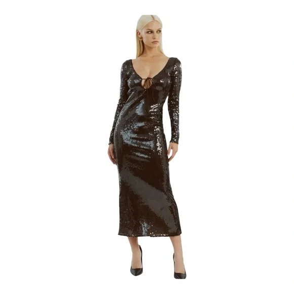 bardot brown maxi dress Perrie Bardot Jersey Maxi Dress